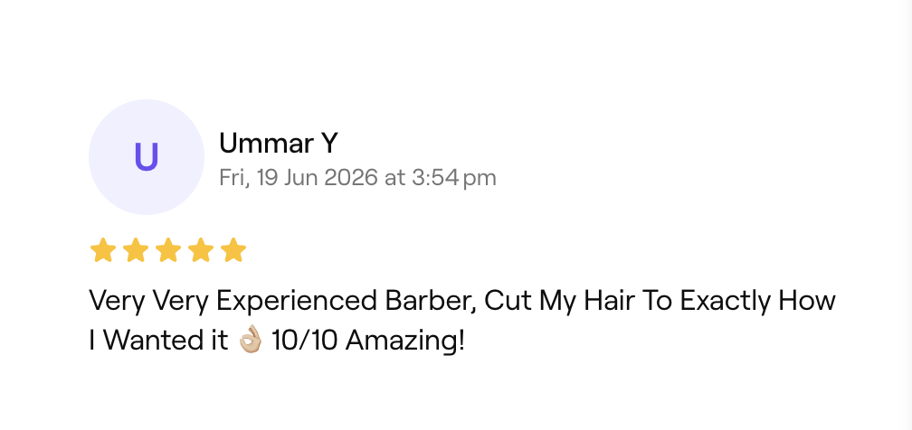 Fresha review screenshot for Blade Barbers