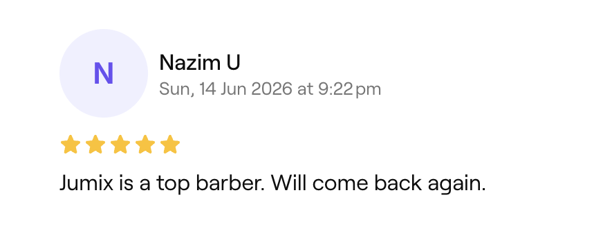 Fresha review screenshot for Blade Barbers